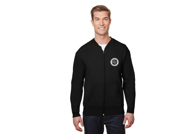 Mens, black-front- full zip - faith in bold signature-jacket